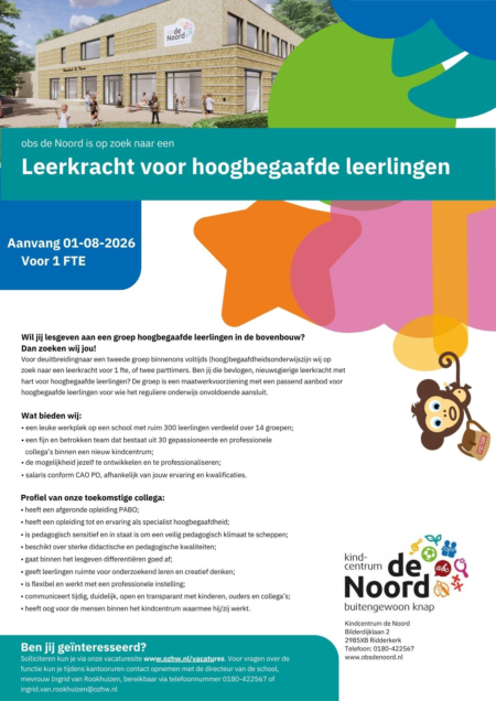 Vacature voltijd HB onderwijs 2026 2027 pdf